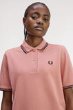 Fred Perry Womens Polo Blossom Pink / Anchor Grey / Black