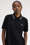 Fred Perry Womens Polo Black / Silky Peach / Blossom