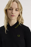 Fred Perry Womens Long Sleeve Polo Black / Apple