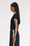 Fred Perry Black Cropped Ringer T-Shirt