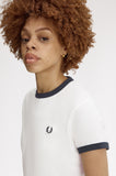 Fred Perry Snow White Cropped Ringer T-Shirt