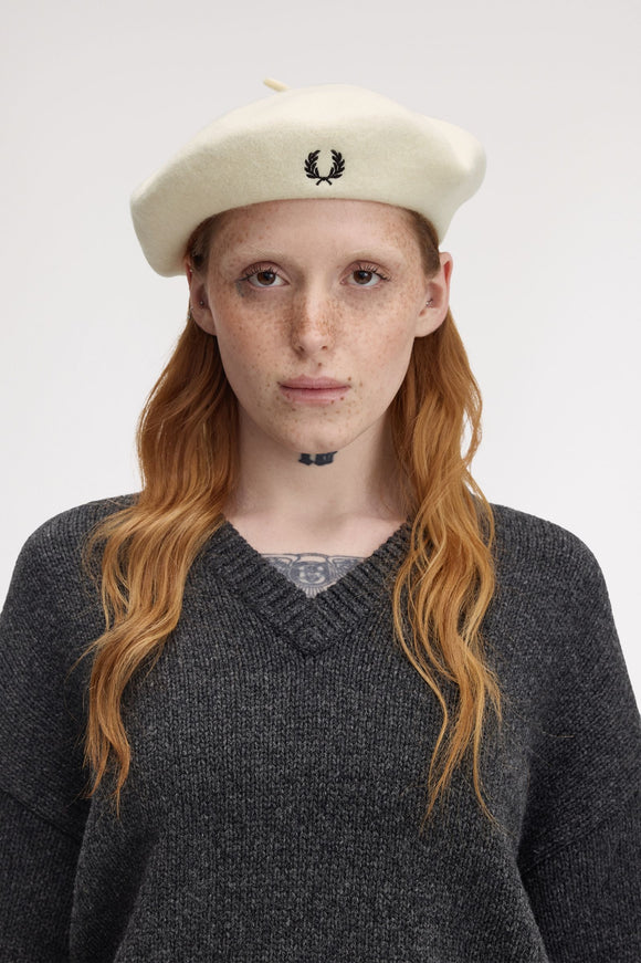 Fred Perry Ecru Wool Beret