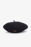 Fred Perry Black Wool Beret