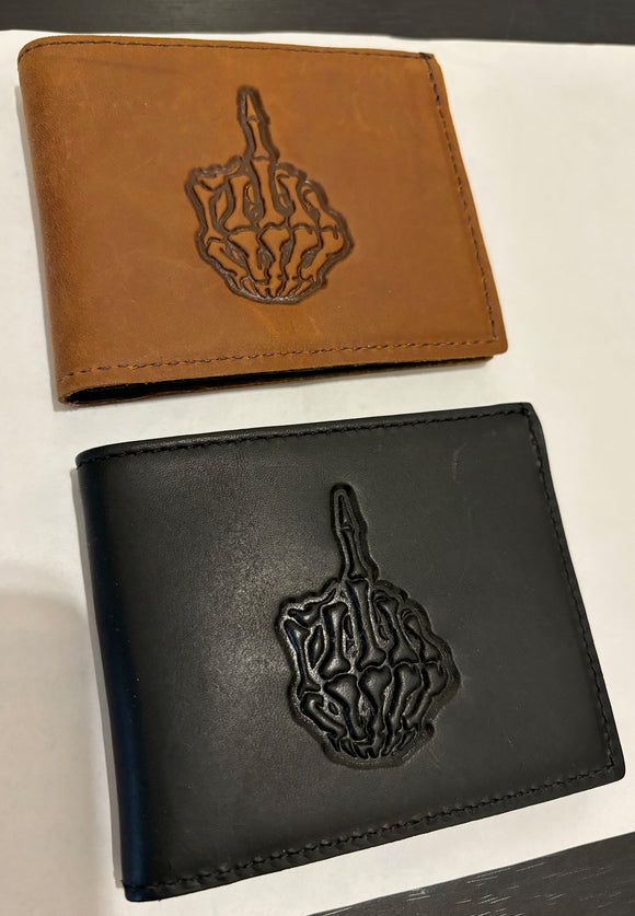 Leather Middle Finger Wallet (Multiple Colors) (Copy)