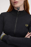 Fred Perry Zip-Through Metallic Ribbed Jumper