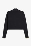 Fred Perry Zip-Through Metallic Ribbed Jumper