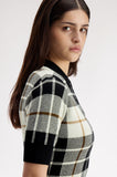 Fred Perry Bouclé Tartan Knitted Shirt