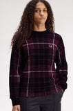 Fred Perry Bouclé Tartan Long Sleeve Sweater