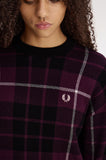 Fred Perry Bouclé Tartan Long Sleeve Sweater