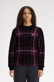 Fred Perry Bouclé Tartan Long Sleeve Sweater