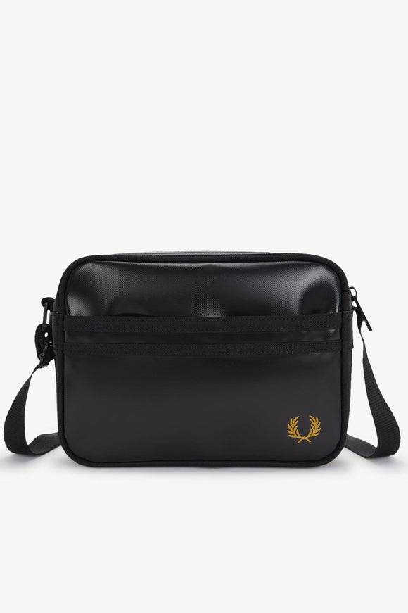 fred perry navy and green tartan miller rain barrel bag Fred Perry Classic Mini Barrel Bag Navy/Grassroots – DeadRockers