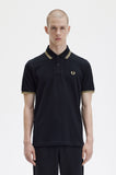 Fred Perry Twin Tipped Polo Black / Gold Champagne