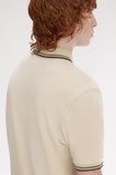 Fred Perry Polo Warm Oat / Court Green /Burnt Tobacco