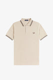 Fred Perry Polo Warm Oat / Court Green /Burnt Tobacco