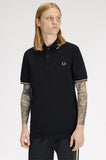 Fred Perry Polo Black // Ecru // Dark Caramel