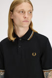 Fred Perry Polo Black // Ecru // Dark Caramel
