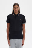 Fred Perry Polo Black / Snow White / Light Rust