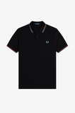 Fred Perry Polo Black / Washed Red / Soft Blue
