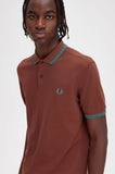 Fred Perry Polo Whiskey Brown/Deep Mint