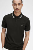 Fred Perry Twin Tipped Polo Night Green / Snow White