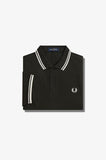 Fred Perry Twin Tipped Polo Night Green / Snow White