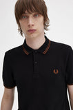Fred Perry Polo Black / Whiskey Brown