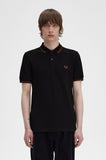 Fred Perry Polo Black / Whiskey Brown