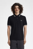 Fred Perry Twin Tipped Polo Black / White / Warm Grey