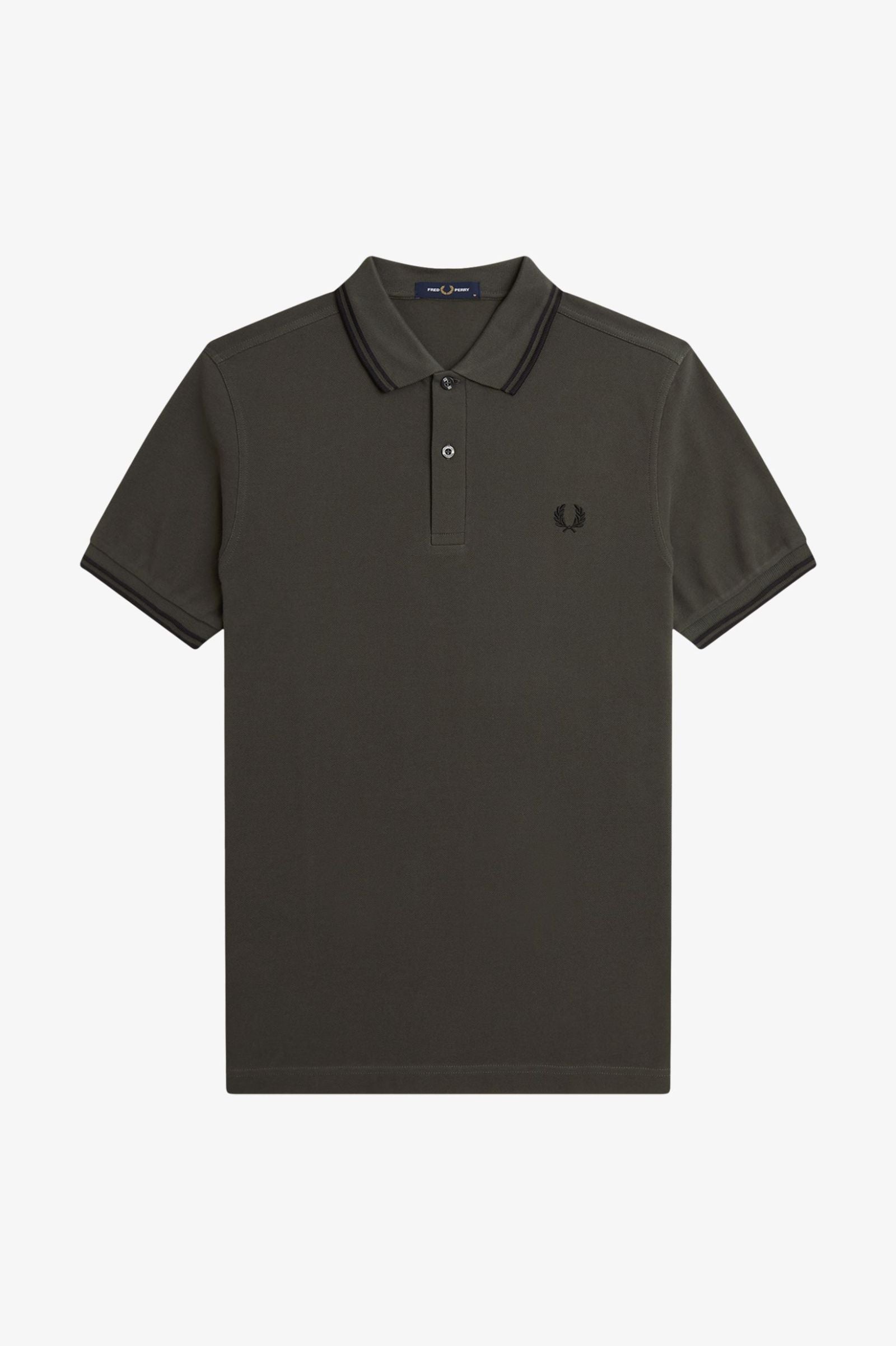 Fred Perry Polo Field Green / Black – DeadRockers