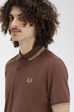 Fred Perry Twin Tipped Polo Brick/ Warm Grey
