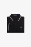 Fred Perry Polo Black / Ecru / Dusty Rose Pink