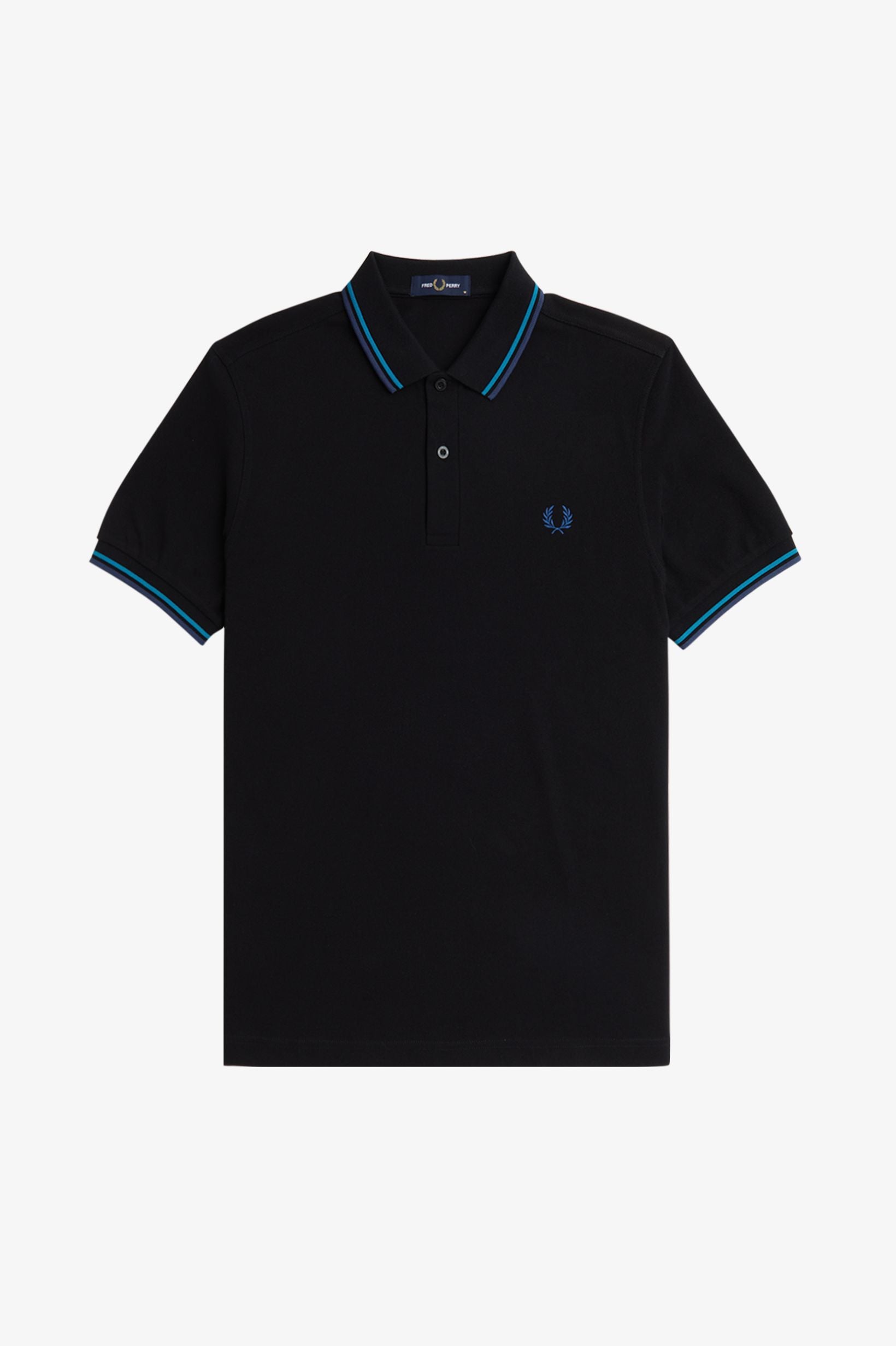 Fred Perry Polo Black / Cyber Blue / Midnight Blue – DeadRockers