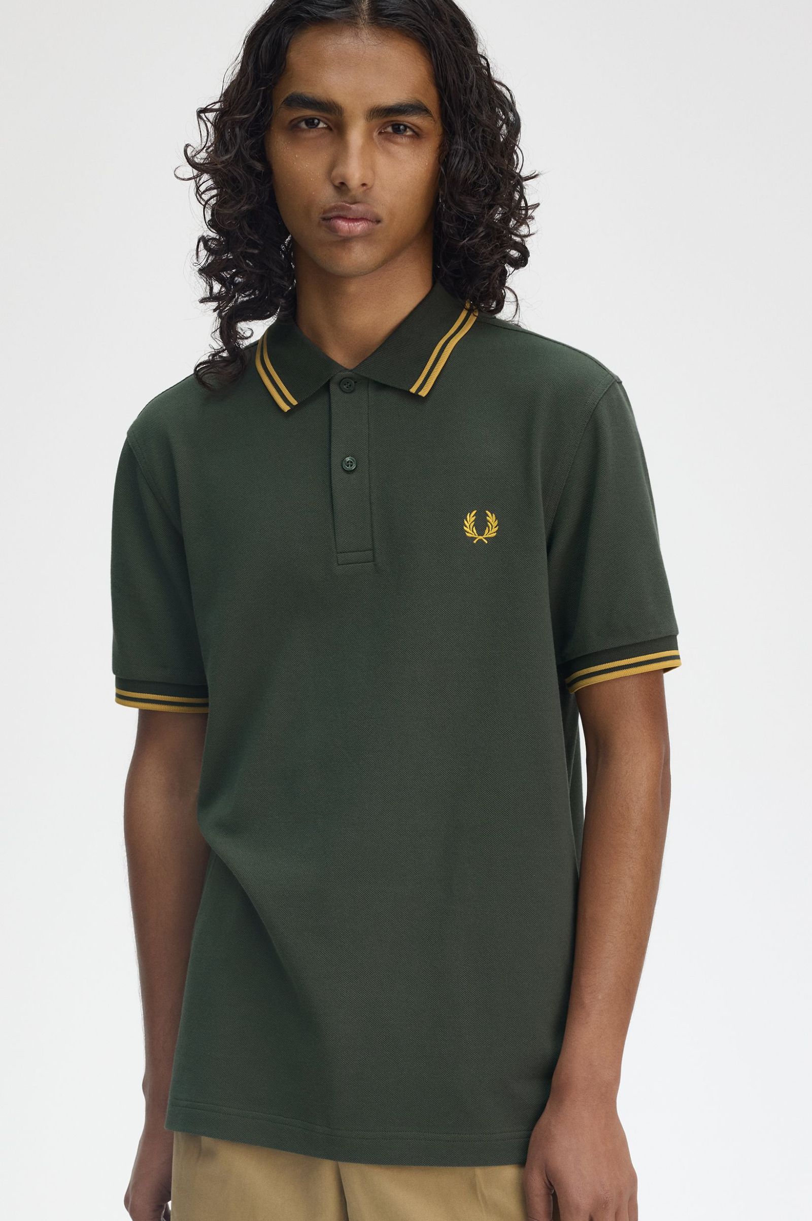 Fred Perry Polo Court Green / Honeycomb – DeadRockers