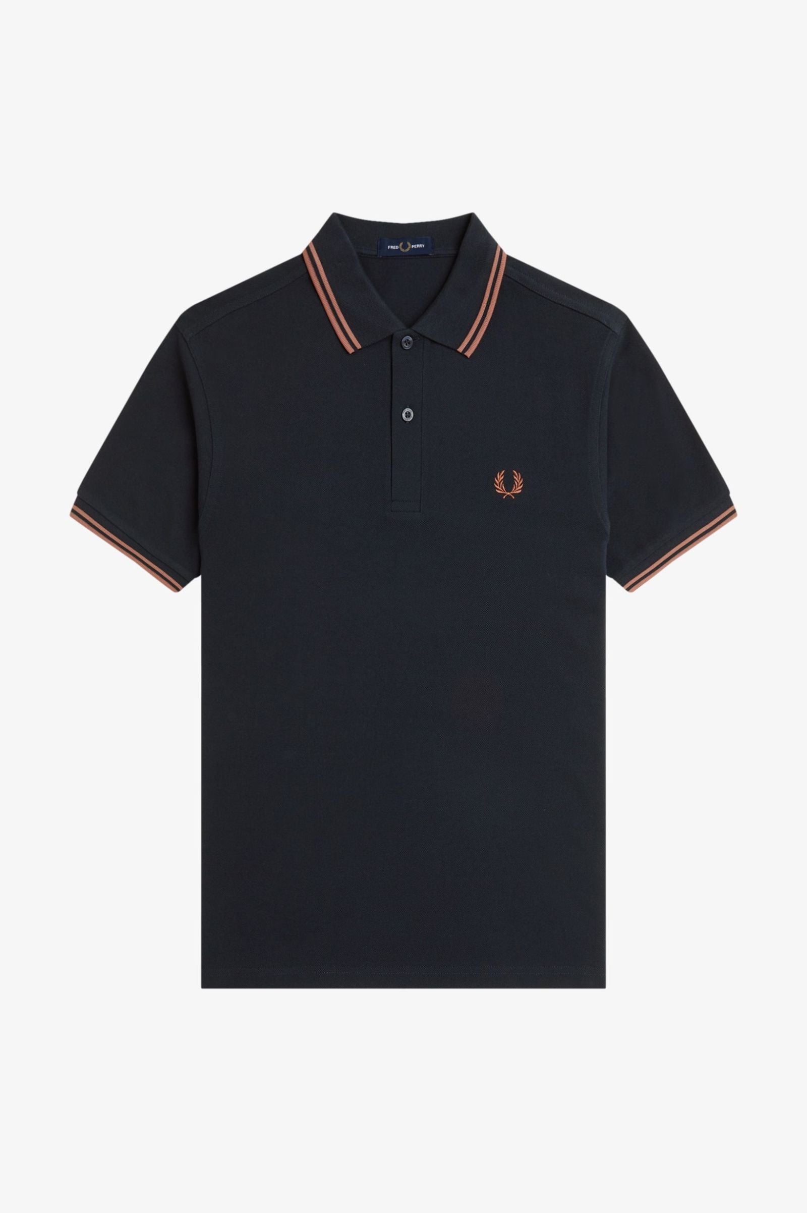 Fred Perry Polo Navy / Cinnamon – DeadRockers