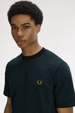 Fred Perry Fine Stripe Heavyweight T-Shirt Black