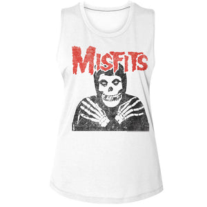Misfits Crossed Hands White Muscle Tank