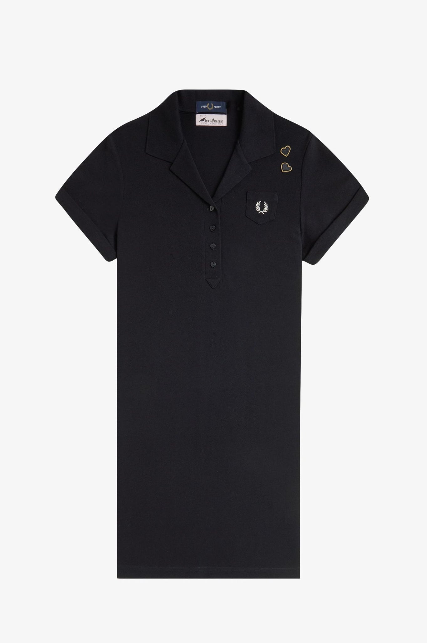 Fred Perry Pocket Detail Pique Dress in Black Fred Perry Pocket Detail Pique Dress in Black
