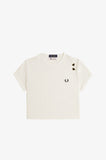 Fred Perry Cropped Ribbed White T-Shirt (Amy Winehouse Collection)