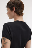 Fred Perry Cropped Ribbed Black T-Shirt (Amy Winehouse Collection)