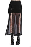 Goth Club Mesh Maxi Skirt