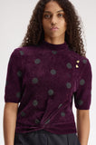 Fred Perry Amy Winehouse Plum Polka Dot Knitted Top