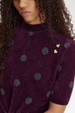 Fred Perry Amy Winehouse Plum Polka Dot Knitted Top