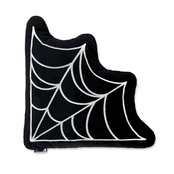 Spider Web Corner Pillow White