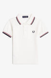 My First Fred Perry Shirt White / Burnt Red / Navy