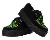 Black & Green Leopard Suede Mondo Creeper