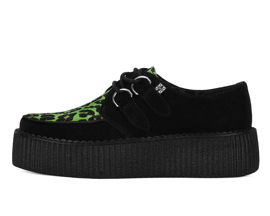 Black Green Leopard Suede Mondo Creeper