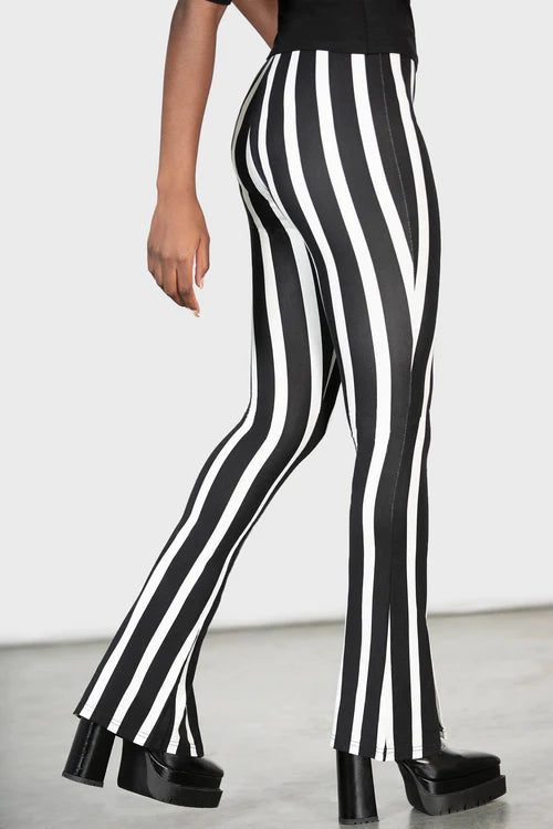 Black & White Striped Ella Tights – DeadRockers