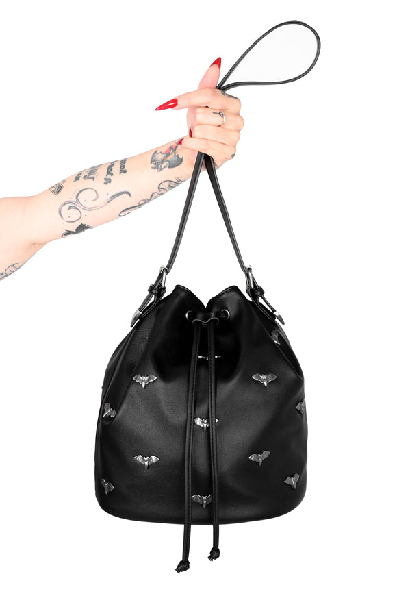 Bat Studded Bucket Bag