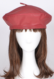 Faux Leather Berets - Black or Burgundy