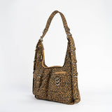 Canvas D-Ring Leopard Grommet Hobo Bags